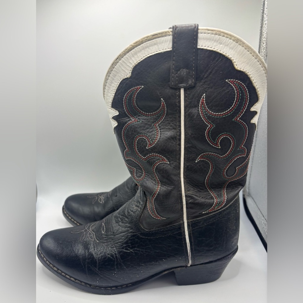 Black and White Heeled Boots